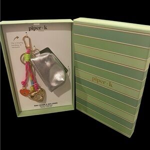 Piper K Neon Heart Motif Bag Charm with Coin Purse